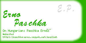 erno paschka business card